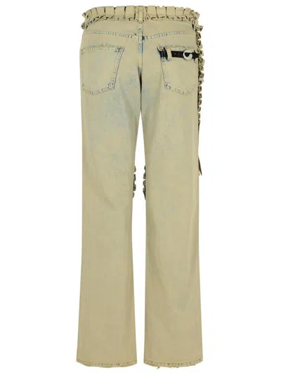 Coperni Ruffle-detail Cut-out Boyfriend Jeans In Nude