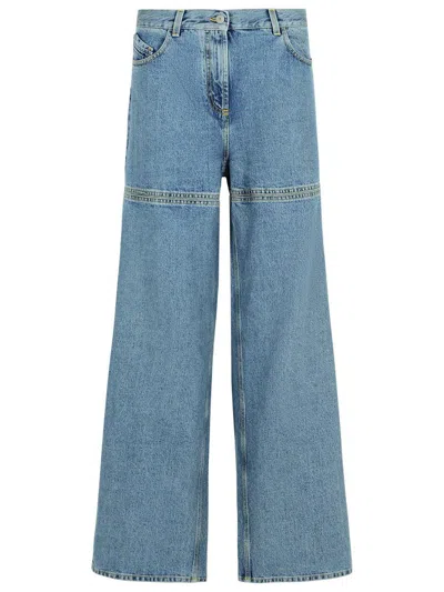 Attico Long Denim Jeans In Blue