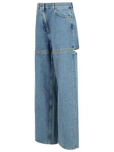 Attico Long Denim Jeans In Blue