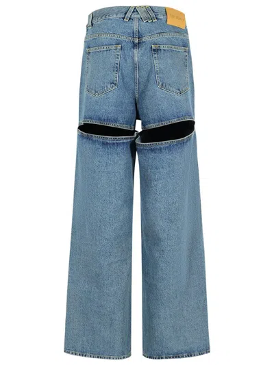 Attico Long Denim Jeans In Blue