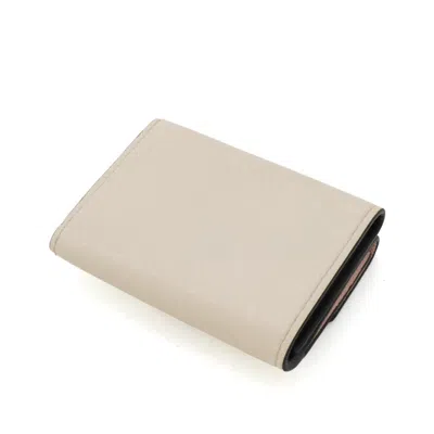 Pre-owned Louis Vuitton Beige Black Leather Wallet (tri-fold) () In Multi