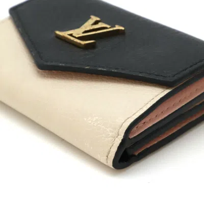 Pre-owned Louis Vuitton Beige Black Leather Wallet (tri-fold) () In Multi