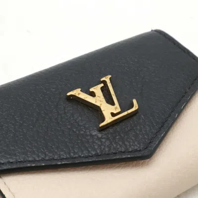 Pre-owned Louis Vuitton Beige Black Leather Wallet (tri-fold) () In Multi
