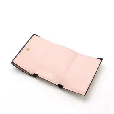 Pre-owned Louis Vuitton Beige Black Leather Wallet (tri-fold) () In Multi