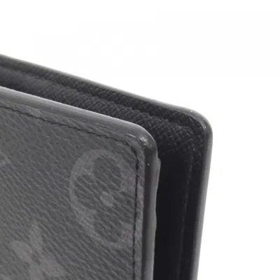 Pre-owned Louis Vuitton Black Coated Canvas Long Wallet (bi-fold) ()