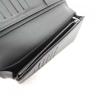 Pre-owned Louis Vuitton Black Coated Canvas Long Wallet (bi-fold) ()