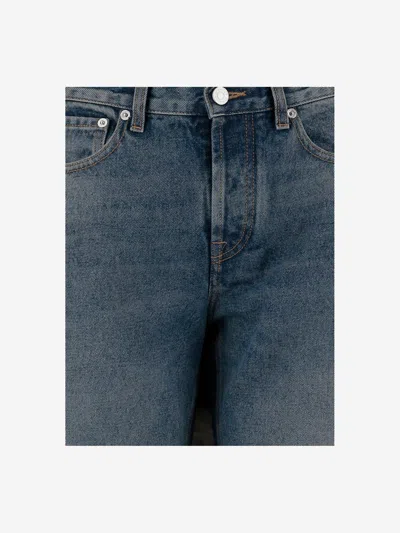 Armarium Washed Denim Jeans With Classic Five-pocket Design In Blue