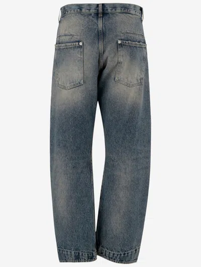 Armarium Washed Denim Jeans With Classic Five-pocket Design In Blue