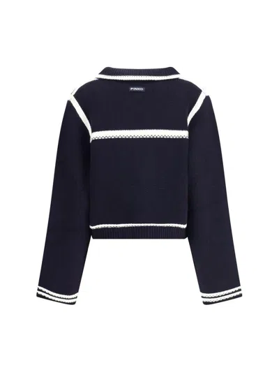 Pinko Cardigan With Contrasting Profiles In Black