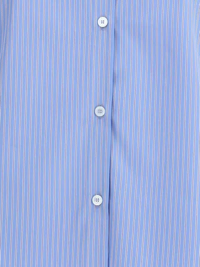 Valentino Hemd Aus Classic Stripe Popeline Frau Iris Liliac 48 In Blue