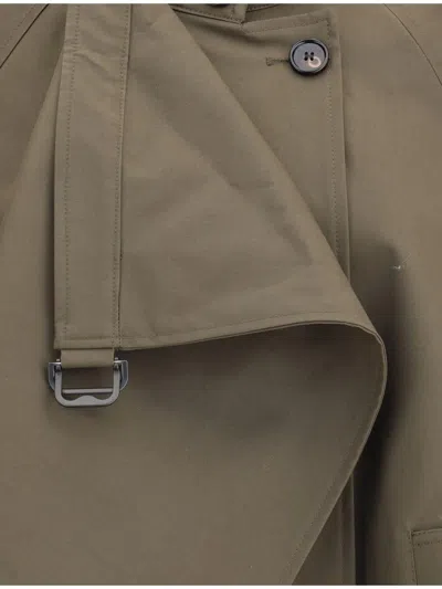Burberry Cotton Cape With Traditional Check Lining In Brown