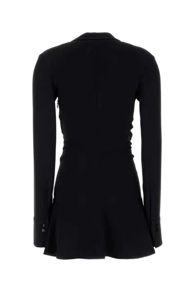 Attico Mini Dress With Deep V-neck In Black