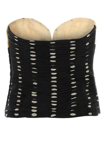 Valentino Garavani Plusdepois Print Chiffon Top In Black