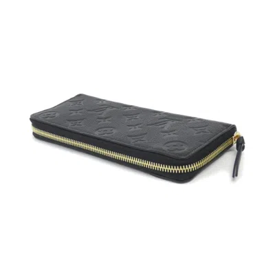 Pre-owned Louis Vuitton Black Leather Long Wallet (bi-fold) ()