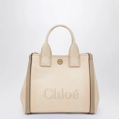 Chloé Carry Small Tote Bag In Blushy Beige Canvas