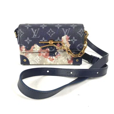 Pre-owned Louis Vuitton Blue Navy Monogram Canvas Pochette Shoulder Bag ()