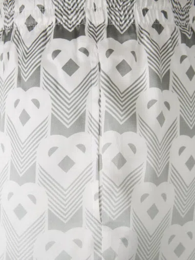 Casablanca Silk Bermuda Shorts Geometric Pattern In Gray