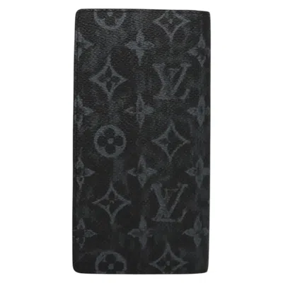 Pre-owned Louis Vuitton Brazza Black Canvas Wallet  ()