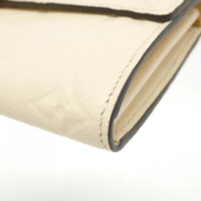 Pre-owned Louis Vuitton Cream Leather Long Wallet (tri-fold) ()