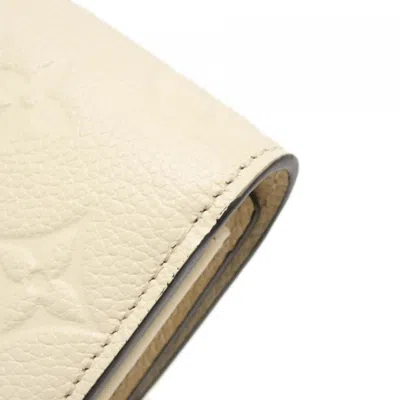 Pre-owned Louis Vuitton Cream Leather Long Wallet (tri-fold) ()
