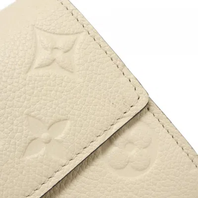 Pre-owned Louis Vuitton Cream Leather Long Wallet (tri-fold) ()