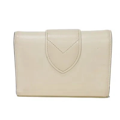 Pre-owned Louis Vuitton Cream Light Blue Leather Wallet (tri-fold) ()