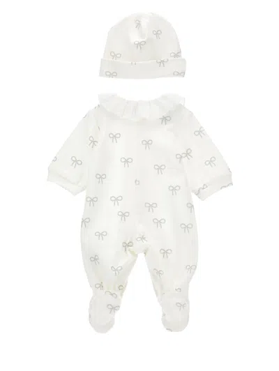 Monnalisa Onesie With Bows In White