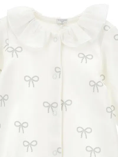 Monnalisa Onesie With Bows In White