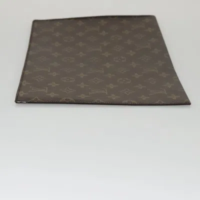 Pre-owned Louis Vuitton Document Case Brown Canvas Clutch Bag ()