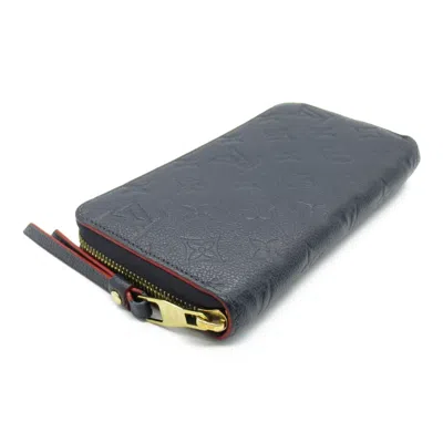 Pre-owned Louis Vuitton Marine Rouge Navy Monogram Empreinte Long Wallet (bi-fold) ()