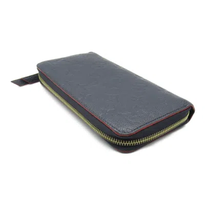 Pre-owned Louis Vuitton Marine Rouge Navy Monogram Empreinte Long Wallet (bi-fold) ()