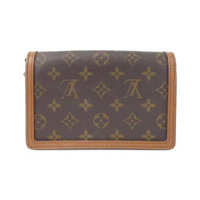 Pre-owned Louis Vuitton Marron Coated Canvas Chain/shoulder Wallet ()