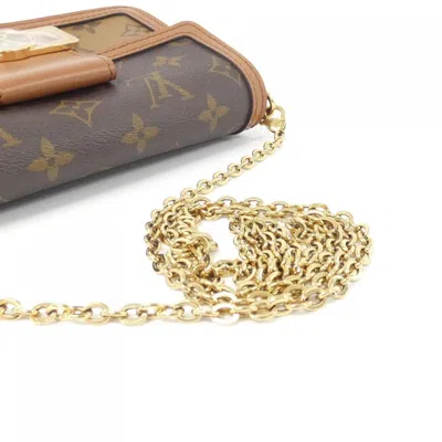Pre-owned Louis Vuitton Marron Coated Canvas Chain/shoulder Wallet ()