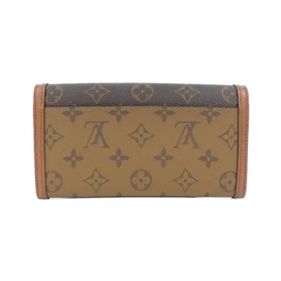 Pre-owned Louis Vuitton Marron Coated Canvas Long Wallet (bi-fold) () In Brown
