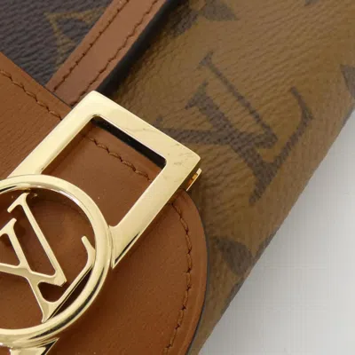 Pre-owned Louis Vuitton Marron Coated Canvas Long Wallet (bi-fold) () In Brown