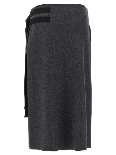 Jil Sander Flannel Skirt In Gray