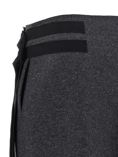 Jil Sander Flannel Skirt In Gray