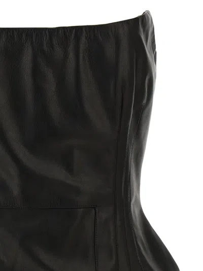 Magda Butrym Strapless Fitted Silhouette Dress With Zipper Accents In Black