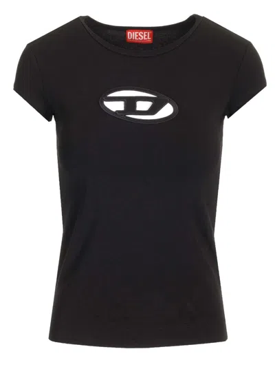 Diesel Black Cotton T-shirt In Black