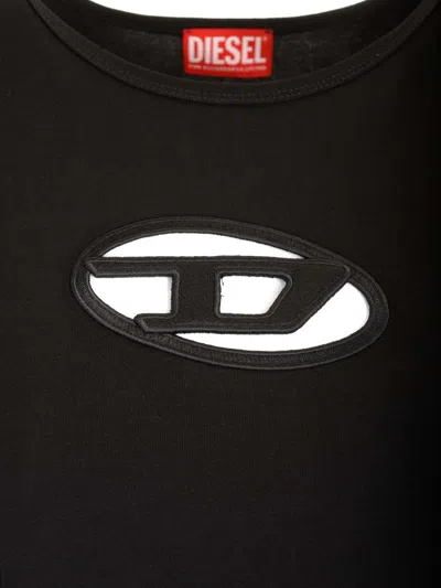 Diesel Black Cotton T-shirt In Black