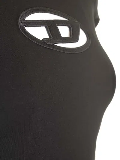 Diesel Black Cotton T-shirt In Black