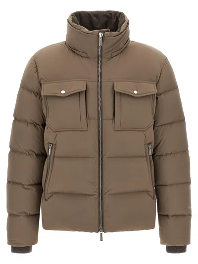 Moorer Alarick Quilted Flap-pocket Jacket In Brown