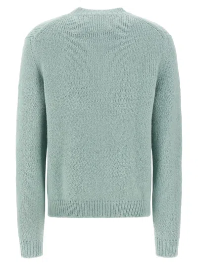 Jil Sander Powder Blue Alpaca And Wool Blend Crewneck Sweater In Green