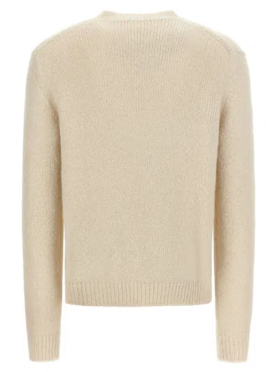 Jil Sander Ribbed Hem And Cuff Alpaca Blend Sweater In White