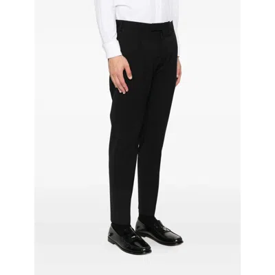 Pt Torino Pant Wool Stretch Front Pleats In Black