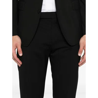Pt Torino Pant Wool Stretch Front Pleats In Black