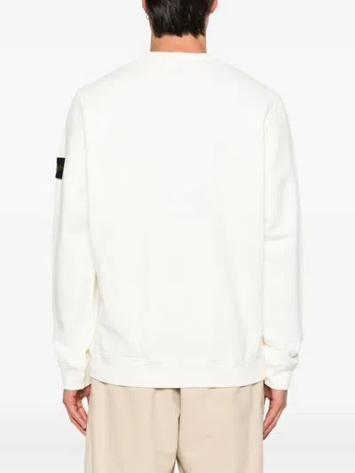 Stone Island Turtleneck Ribbed Wool Sweater In Neutral