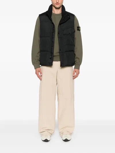 Stone Island Organic Cotton Sweatshirt With Removable Logo Patch In Brown
