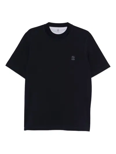 Brunello Cucinelli Cotton Jersey Crew Neck T-shirt With Logo Clothing