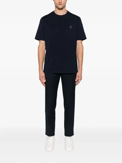 Brunello Cucinelli Cotton Jersey Crew Neck T-shirt With Logo Clothing